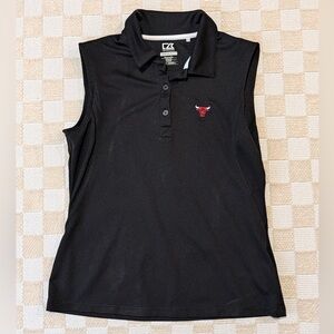 Cutter & Buck Women's Black Sleeveless Polo w/ Chicago Bulls Embroidered Logo